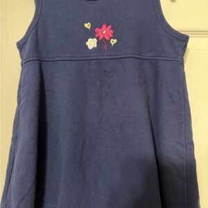 Carter's Blue Dress with Pink and Yellow Floral Embroidery